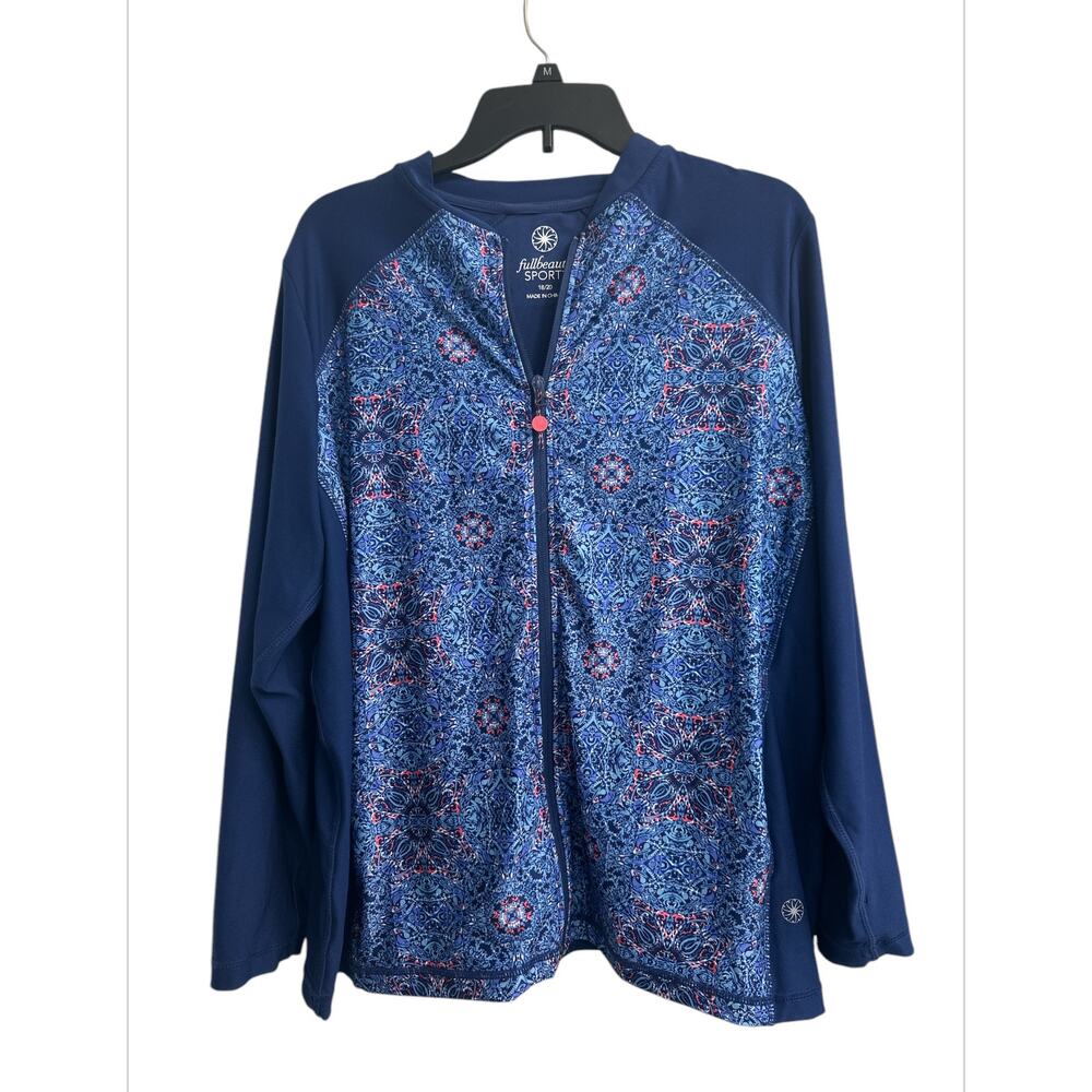 Full beauty Sport Activewear Blue Zip Up Jacket Women’s Plus Size 18/20